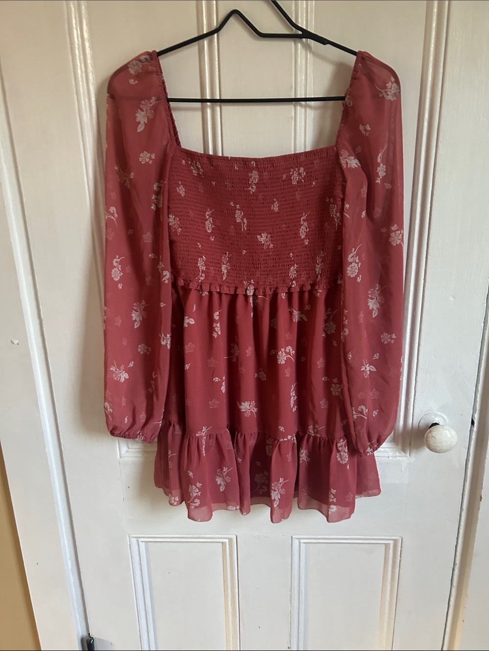 Aritzia Rose Floral Smocked Mini Dress